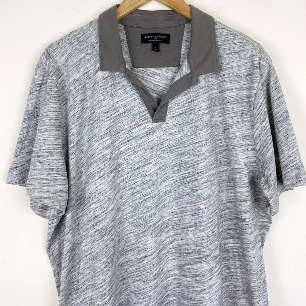 Banana Republic Heather Grey Polo Shirt
